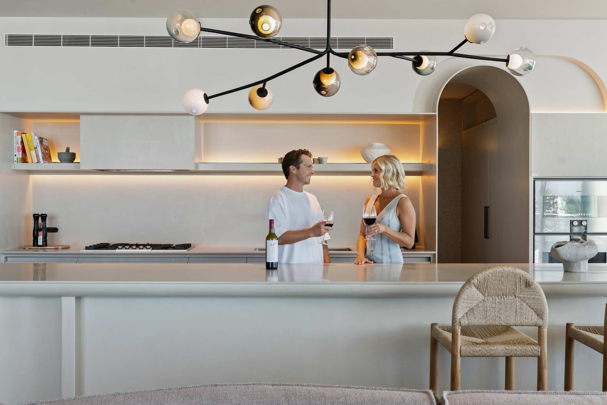 The chef's kitchen at RISE, with Gaggenau appliances