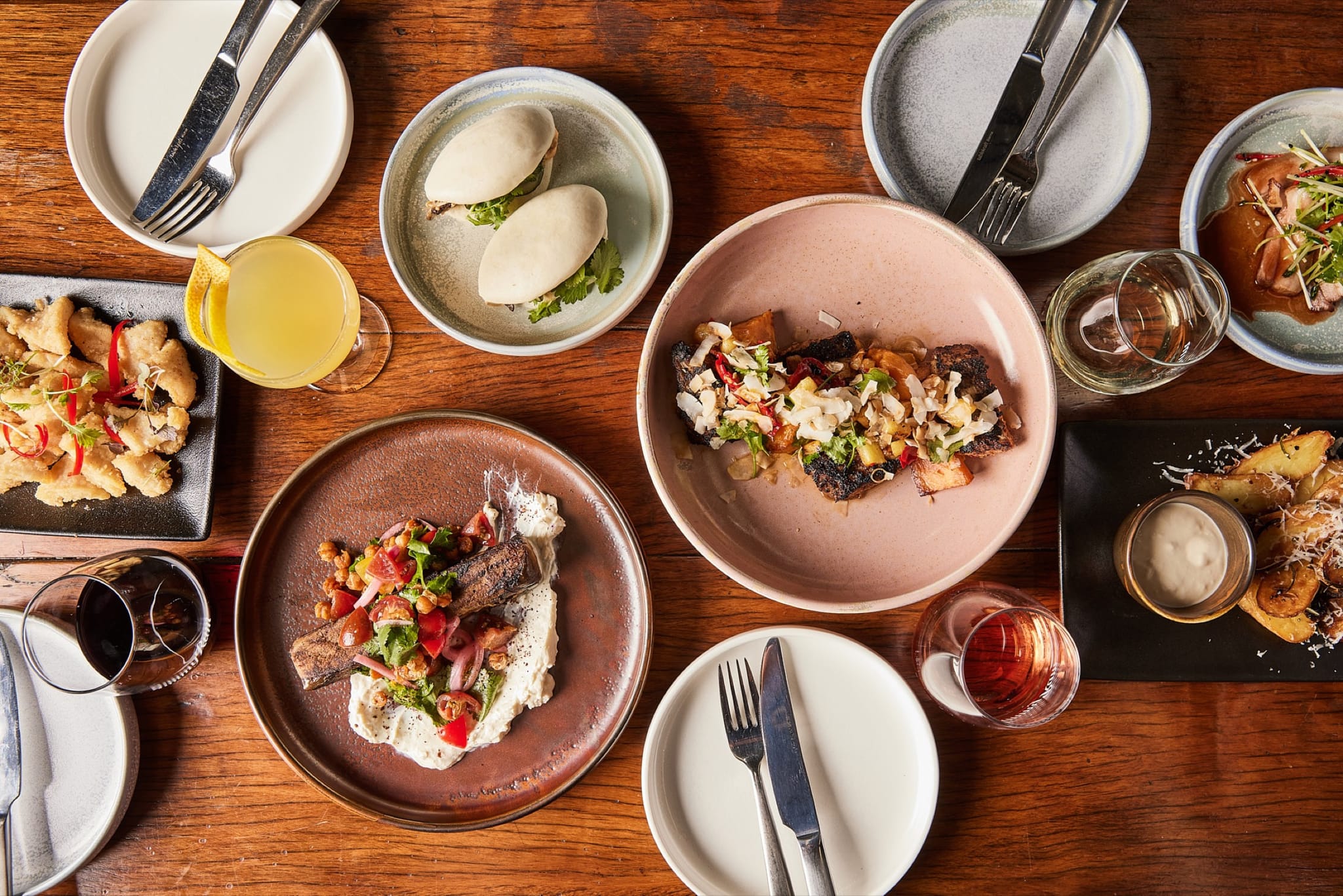 Table of share plates at Jimmy Rum's in Dromana